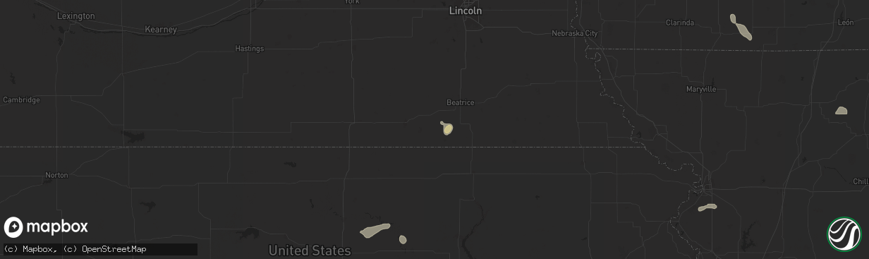 Hail map in Diller, NE on June 29, 2025