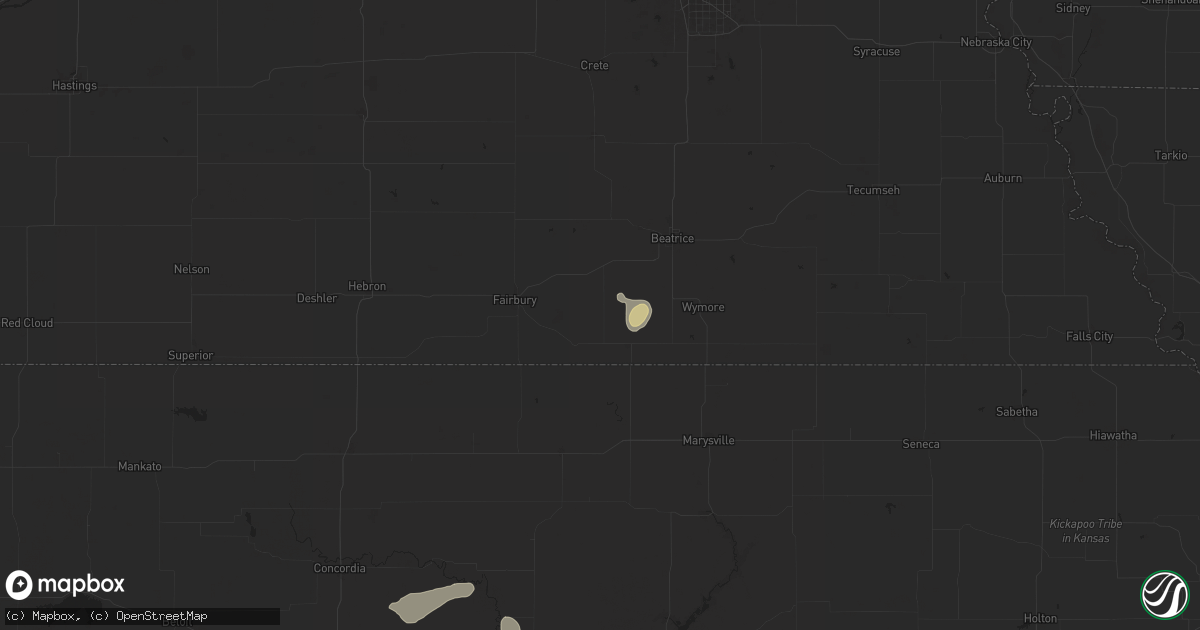 Hail map in Diller, NE on June 29, 2025