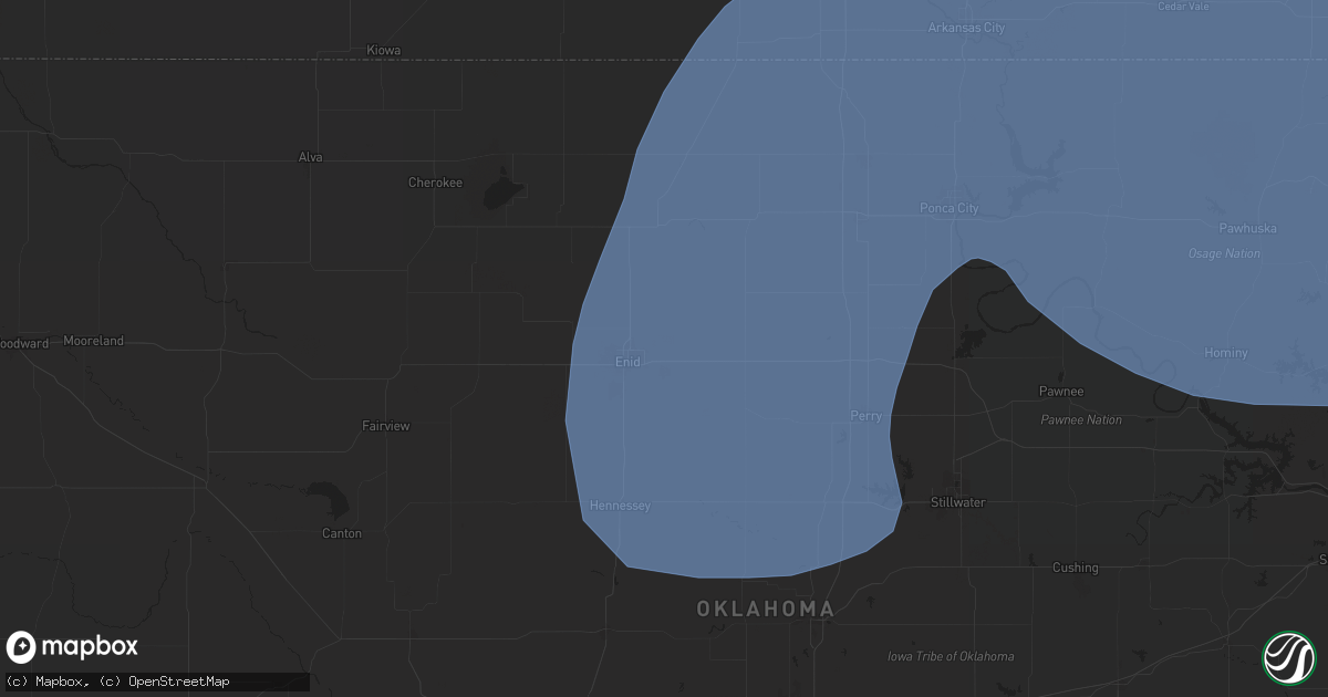 Hail map in Enid, OK on June 29, 2025
