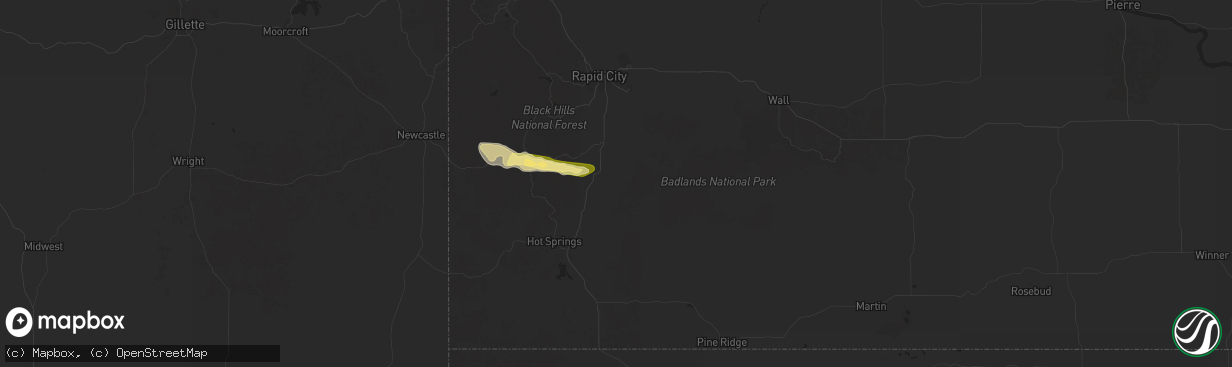 Hail map in Fairburn, SD on June 29, 2025