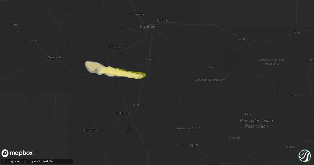 Hail map in Fairburn, SD on June 29, 2025