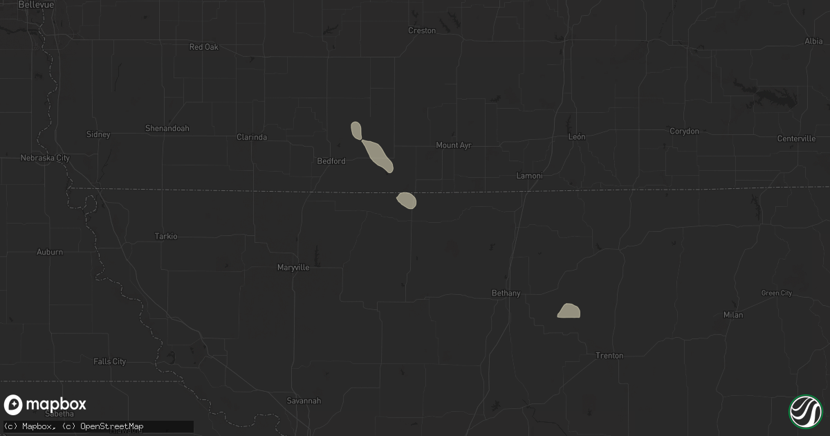 Hail map in Grant City, MO on June 29, 2025