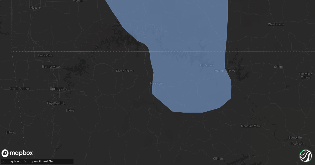 Hail map in Harrison, AR on June 29, 2025