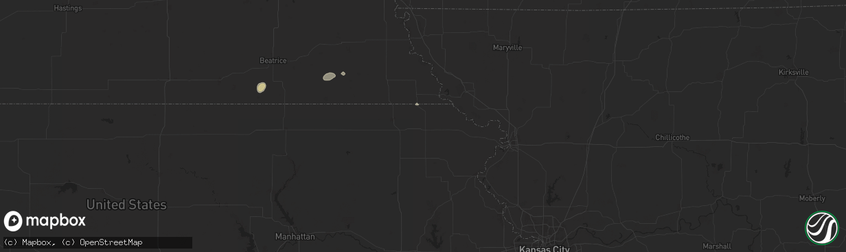 Hail map in Hiawatha, KS on June 29, 2025