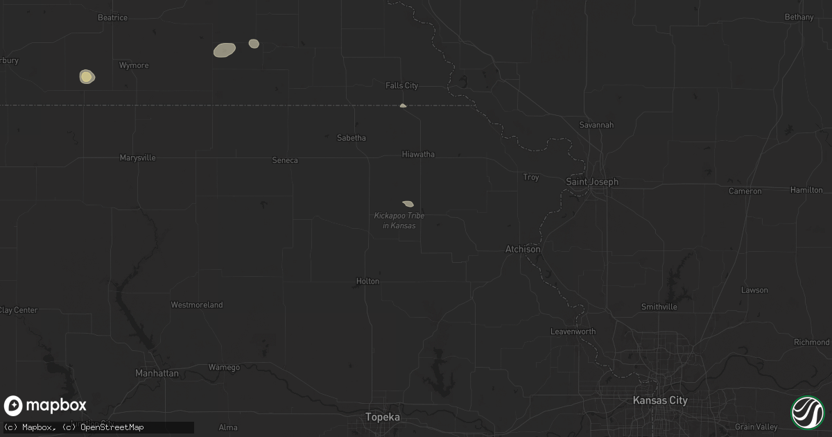 Hail map in Horton, KS on June 29, 2025