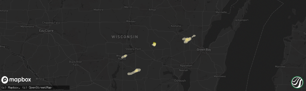 Hail map in Iola, WI on June 29, 2025