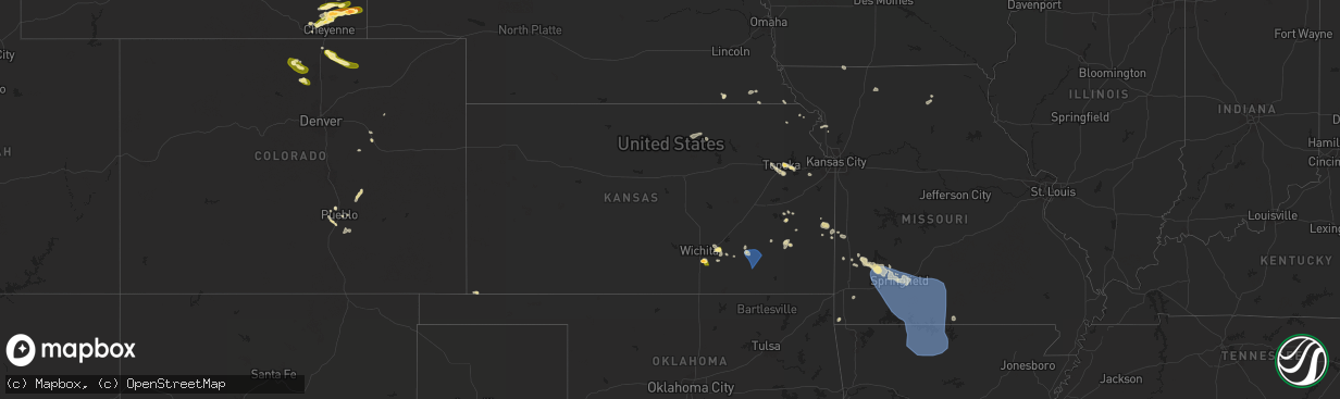 Hail map in Kansas on June 29, 2025