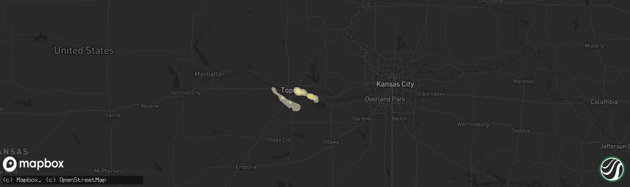 Hail map in Lecompton, KS on June 29, 2025