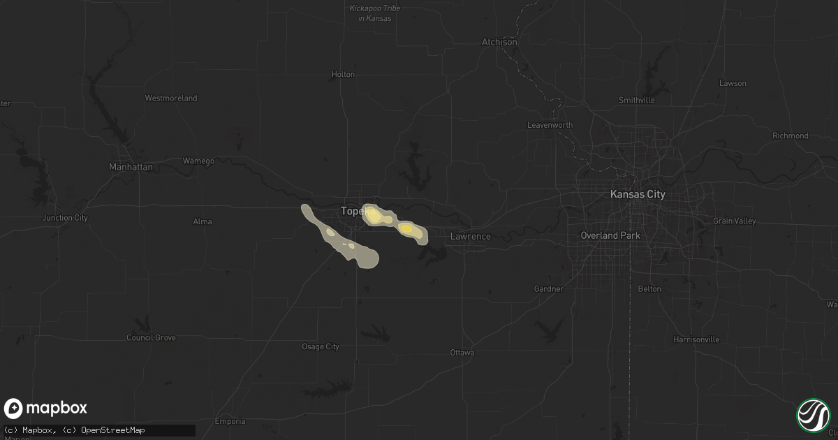 Hail map in Lecompton, KS on June 29, 2025