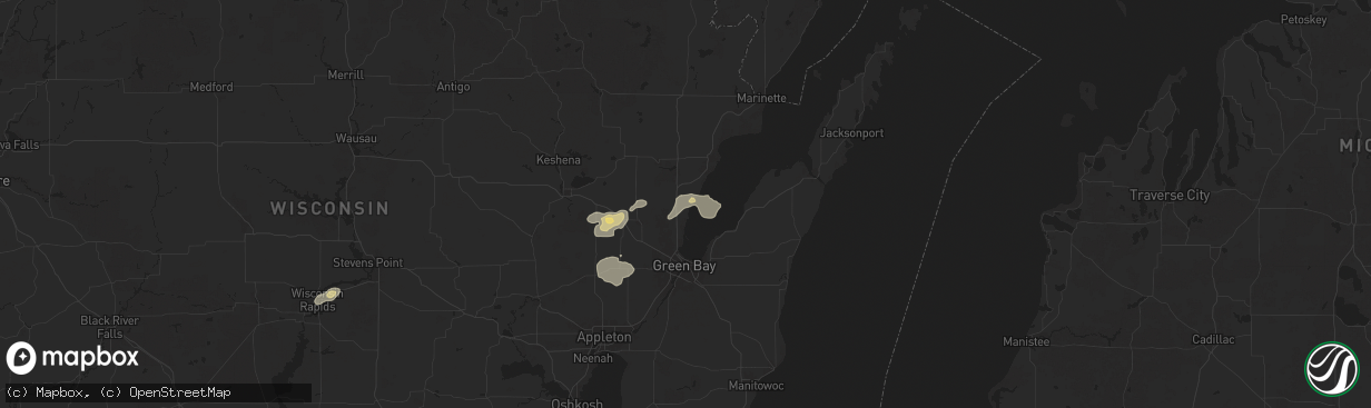 Hail map in Little Suamico, WI on June 29, 2025