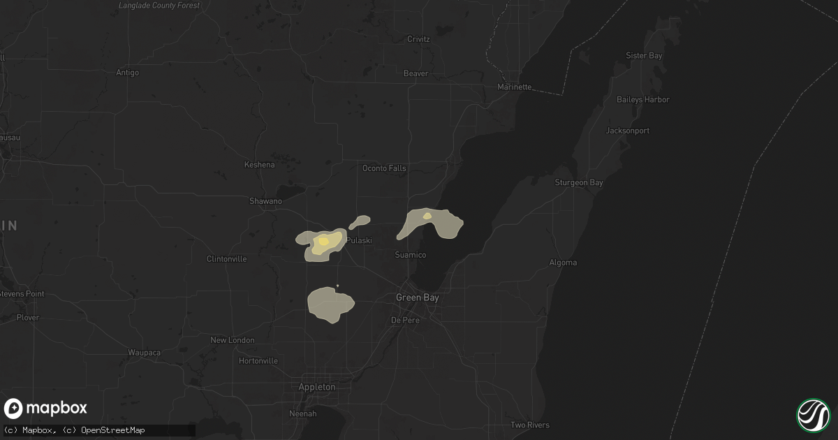Hail map in Little Suamico, WI on June 29, 2025
