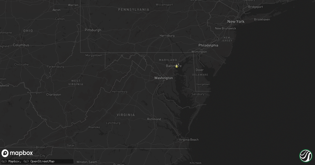 Hail map in Maryland on June 29, 2025