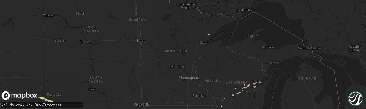Hail map in Minnesota on June 29, 2025