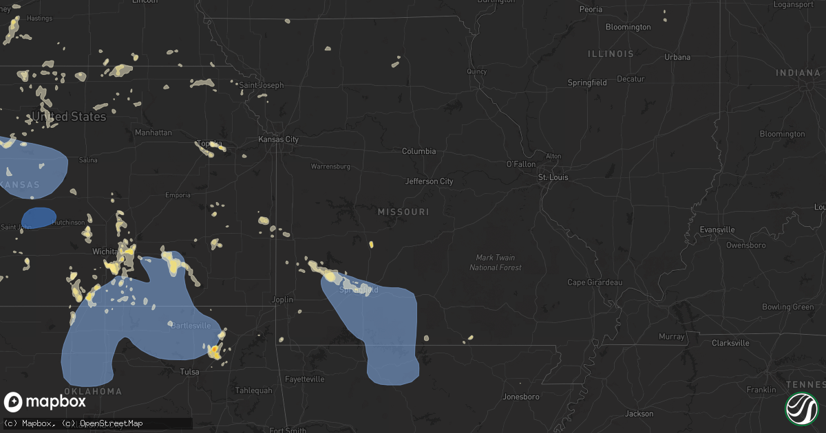 Hail map in Missouri on June 29, 2025