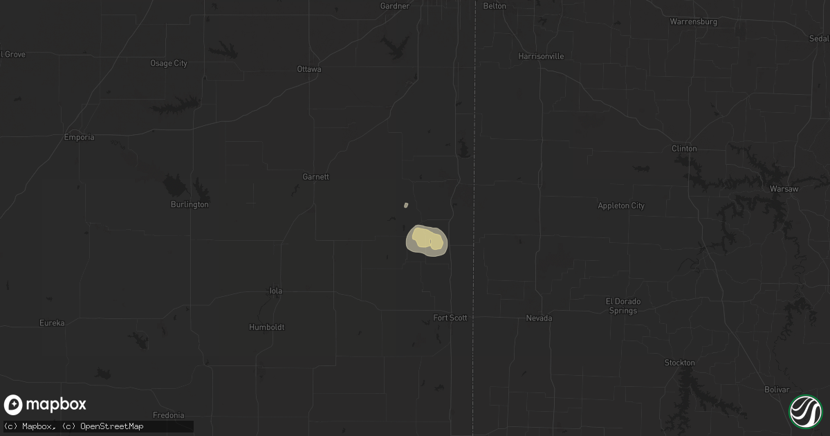 Hail map in Mound City, KS on June 29, 2025