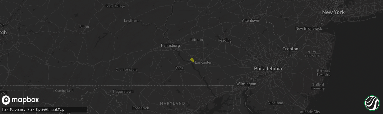 Hail map in Mount Joy, PA on June 29, 2025