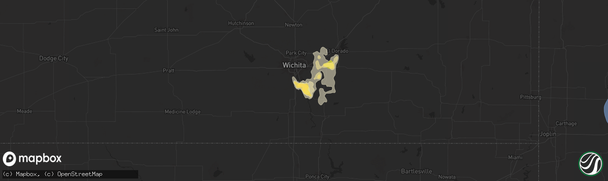 Hail map in Mulvane, KS on June 29, 2025
