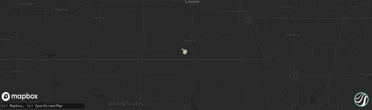 Hail map in Odell, NE on June 29, 2025