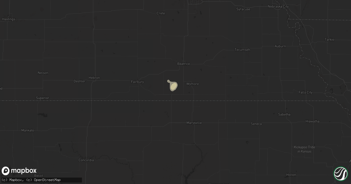 Hail map in Odell, NE on June 29, 2025