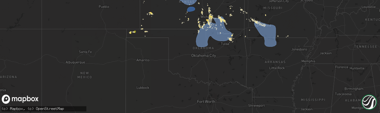Hail map in Oklahoma on June 29, 2025