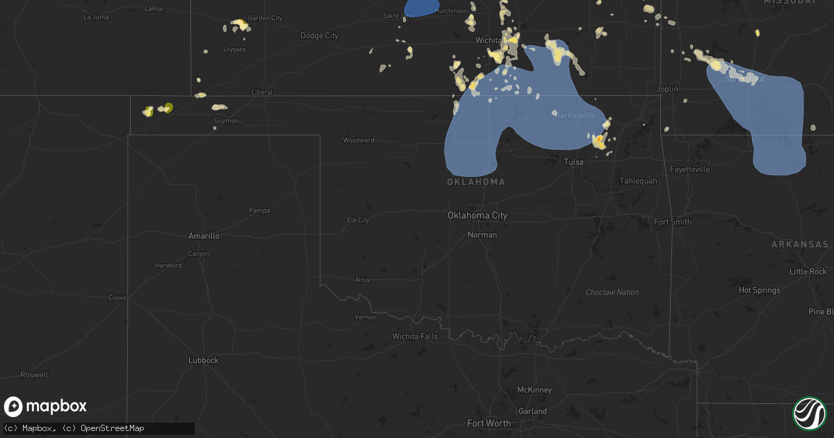 Hail map in Oklahoma on June 29, 2025