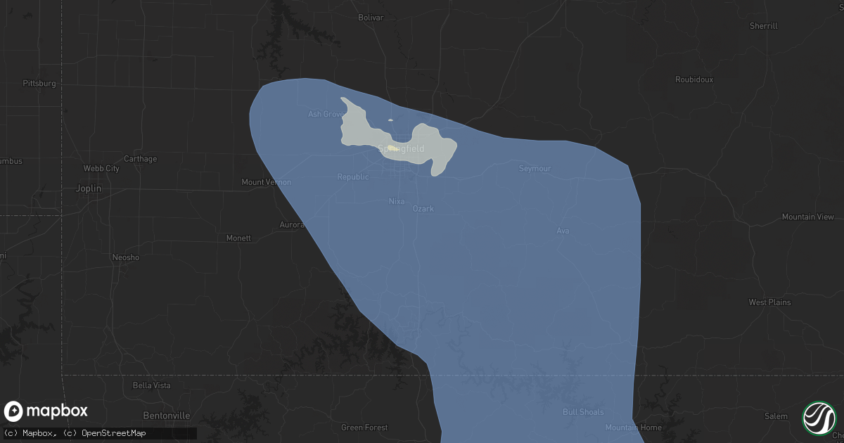 Hail map in Ozark, MO on June 29, 2025