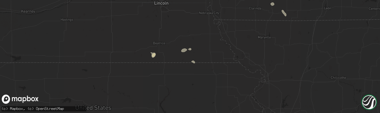 Hail map in Pawnee City, NE on June 29, 2025
