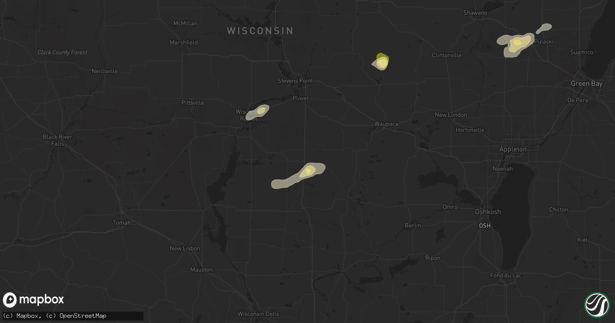 Hail map in Plainfield, WI on June 29, 2025