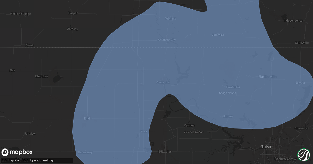 Hail map in Ponca City, OK on June 29, 2025