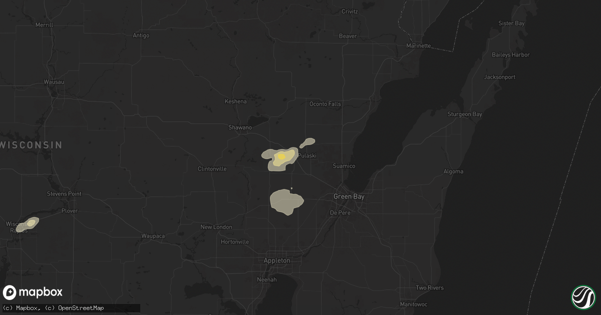 Hail map in Pulaski, WI on June 29, 2025