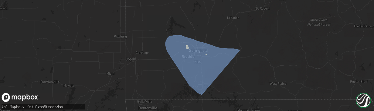 Hail map in Republic, MO on June 29, 2025
