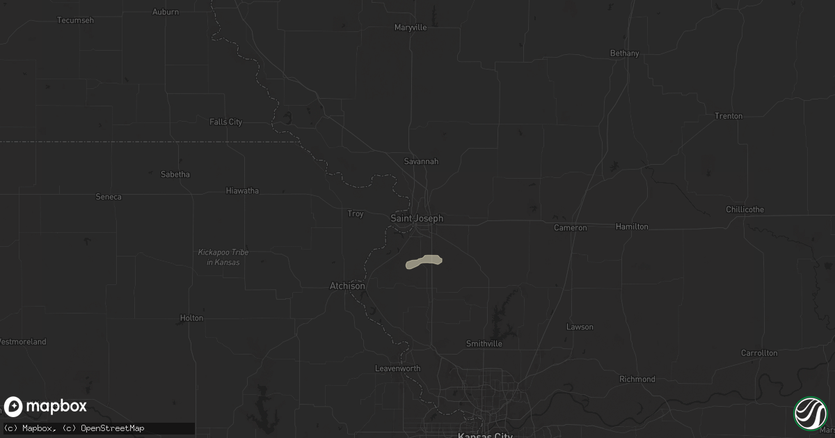 Hail map in Saint Joseph, MO on June 29, 2025