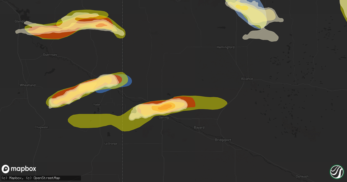 Hail map in Scottsbluff, NE on June 29, 2025