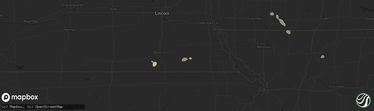 Hail map in Steinauer, NE on June 29, 2025