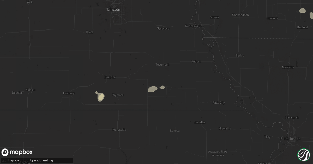 Hail map in Steinauer, NE on June 29, 2025