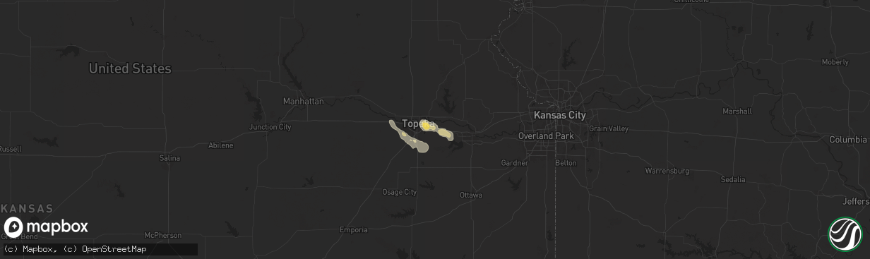 Hail map in Tecumseh, KS on June 29, 2025