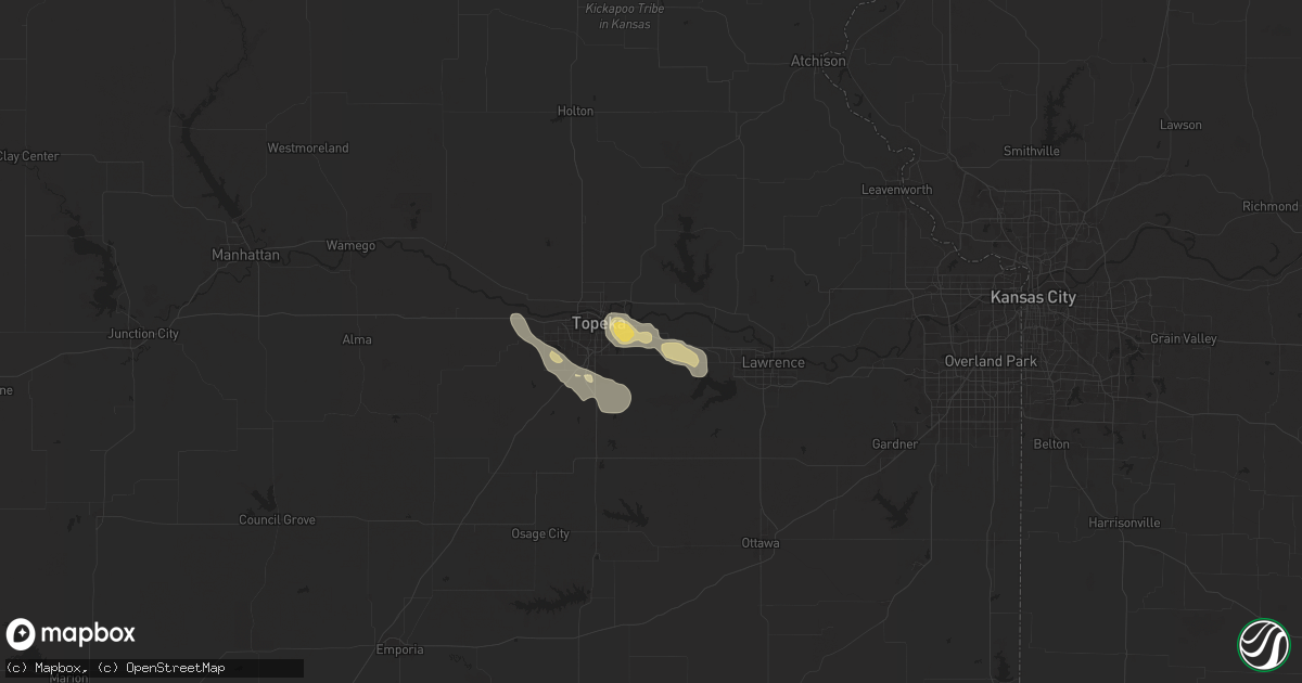 Hail map in Tecumseh, KS on June 29, 2025