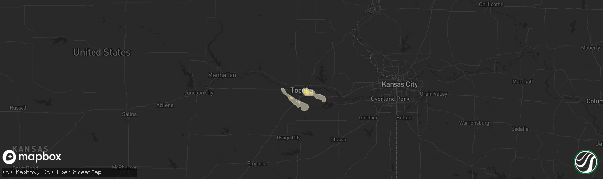 Hail map in Topeka, KS on June 29, 2025