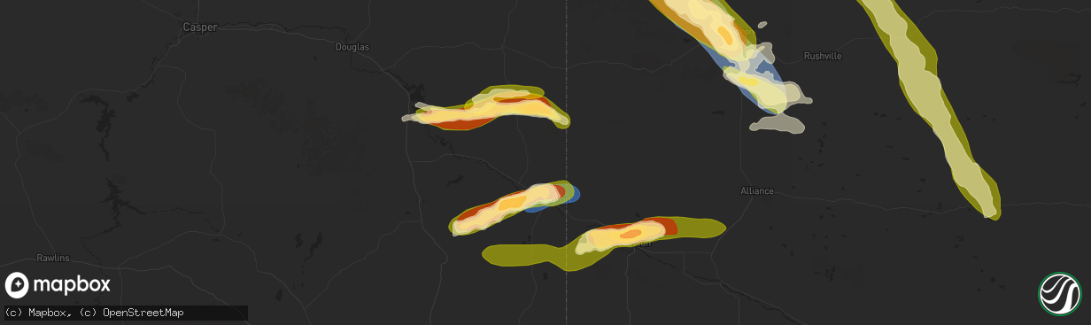 Hail map in Torrington, WY on June 29, 2025