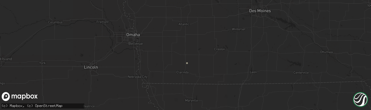 Hail map in Villisca, IA on June 29, 2025