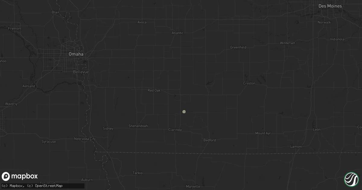 Hail map in Villisca, IA on June 29, 2025