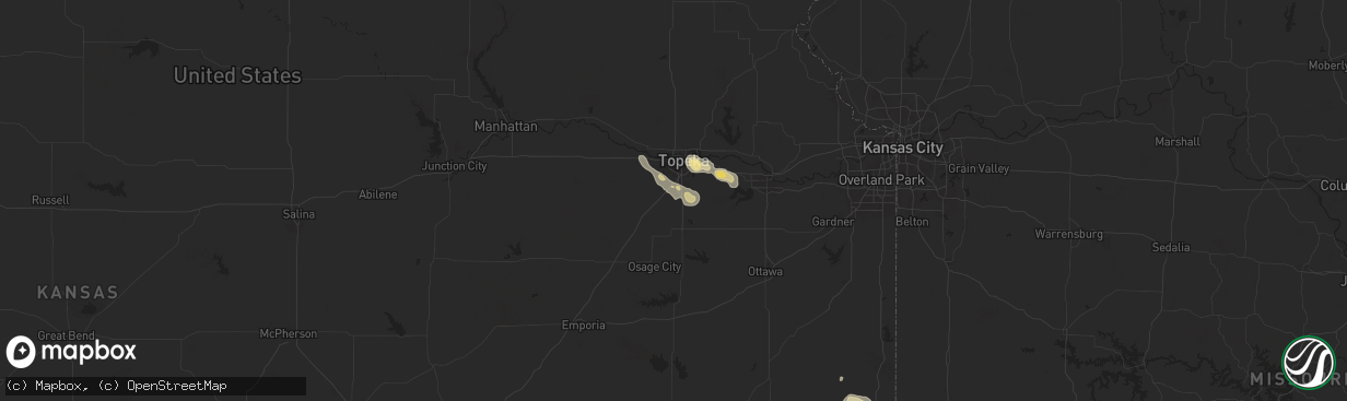Hail map in Wakarusa, KS on June 29, 2025