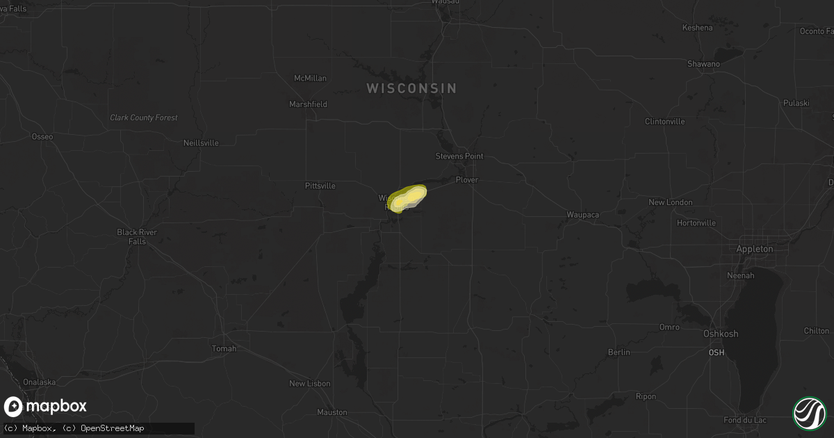 Hail map in Wisconsin Rapids, WI on June 29, 2025