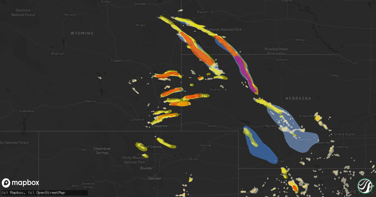 Hail map on June 29, 2025