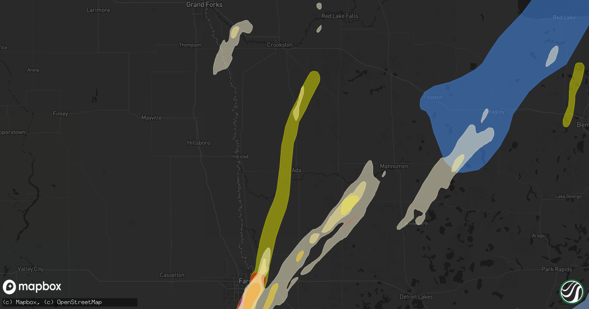 Hail map in Ada, MN on June 29, 2026