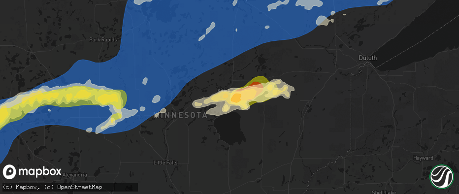 Hail map in Aitkin, MN on June 29, 2026