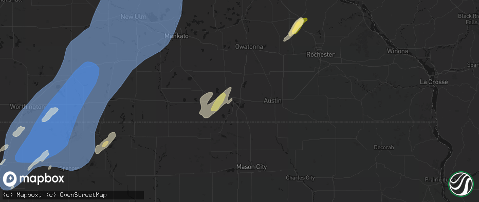 Hail map in Albert Lea, MN on June 29, 2026