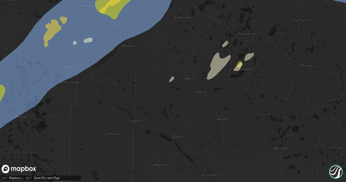 Hail map in Alberta, MN on June 29, 2026