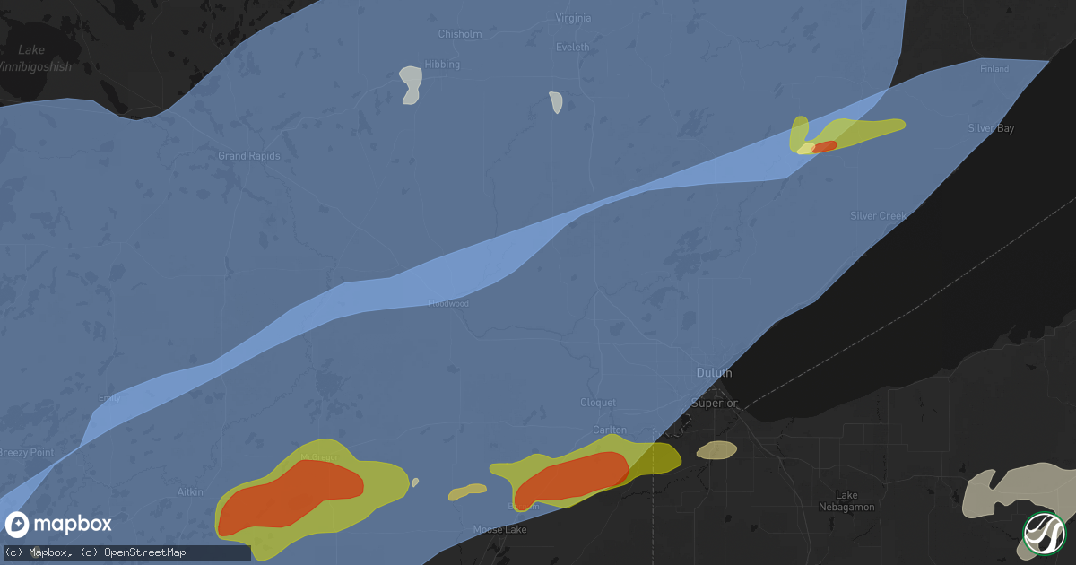 Hail map in Alborn, MN on June 29, 2026