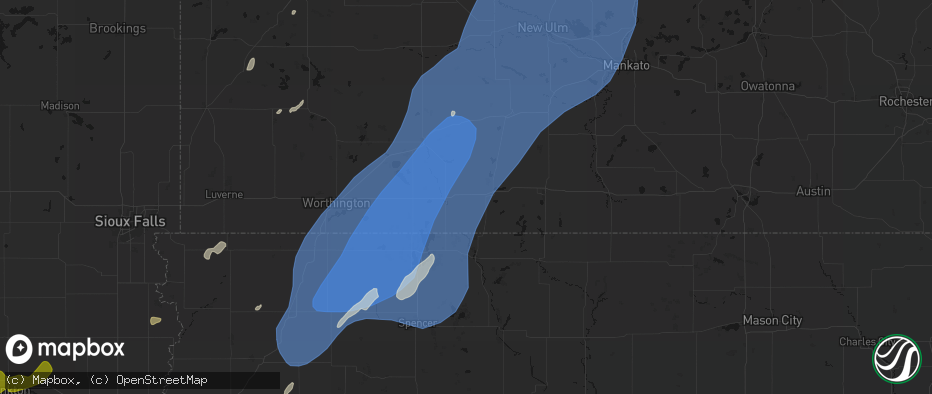 Hail map in Alpha, MN on June 29, 2026